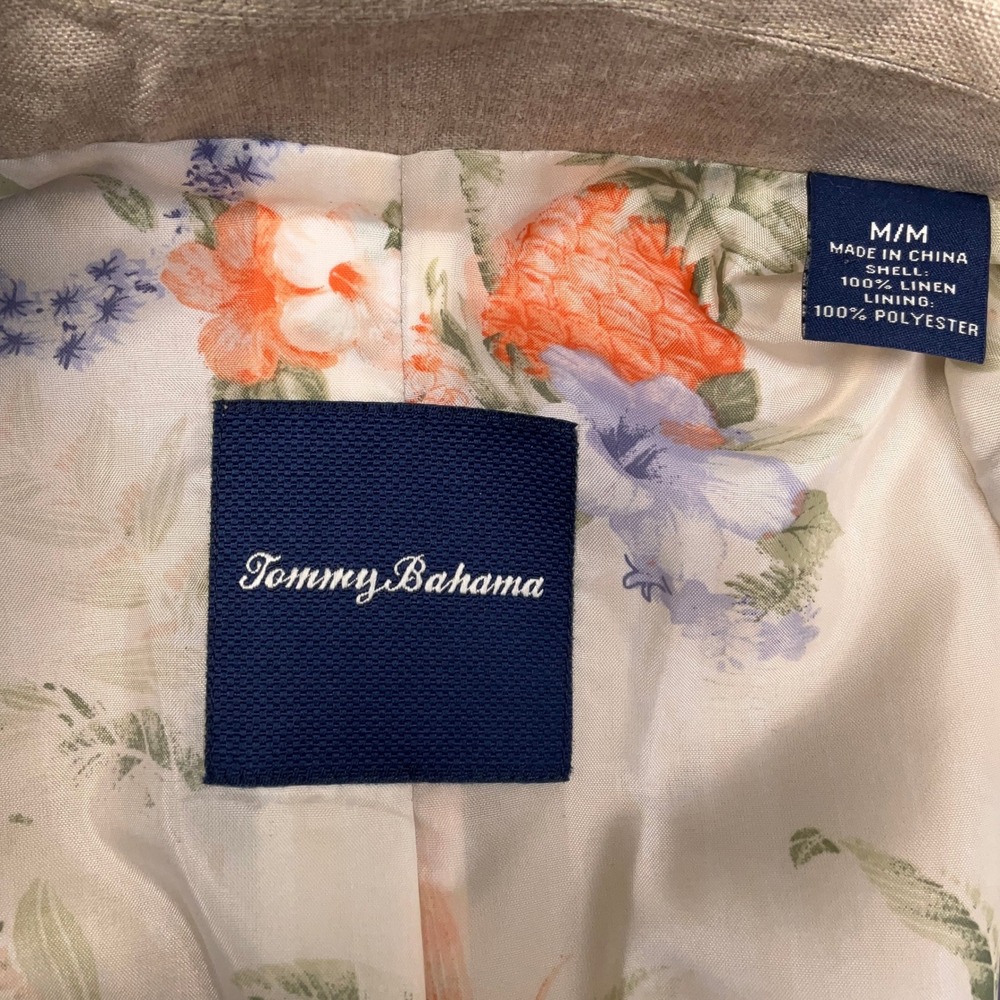 Tommy Bahama Blazer Mens M/44R Beige‎ Linen Tropical Lightweight Neutral Jacket - Picture 6 of 12